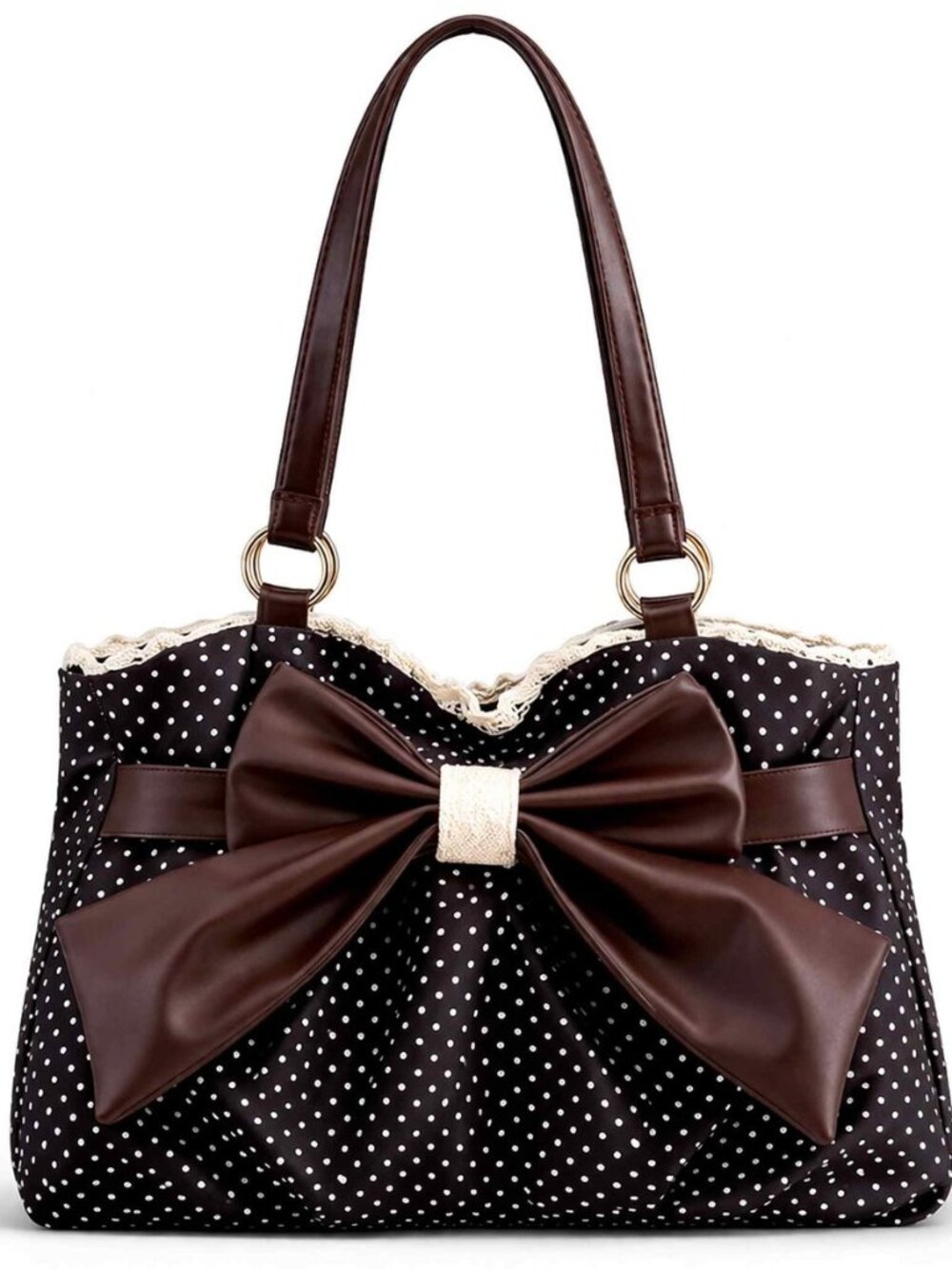 Polka Dot Tote Bag, Vintage Retro Purses for Women, Small Cute Shoulder Purse